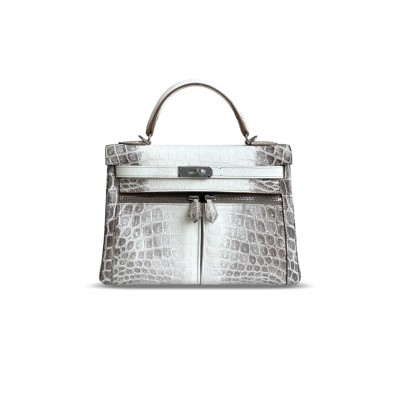 HERMÈS MASTER KELLY 28 MATTE HIMALAYAN NILOTICUS WITH PALLADIUM HARDWARE (28*22*10cm)
